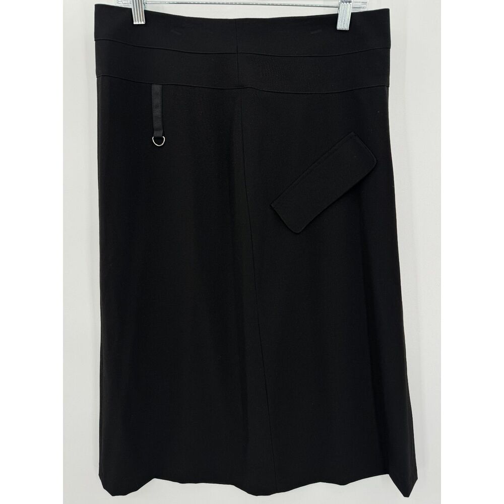 PEOPLE LIKE FRANK Black Asymmetrical Pocket Midi Skirt Size 8